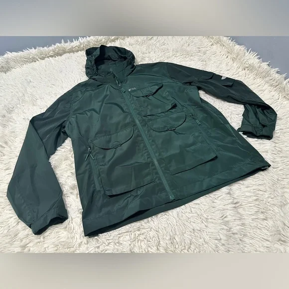 FIGS Men’s On-Shift Extremes Jacket Lightweight Hooded Windbreaker Green Medium - Picture 14 of 16